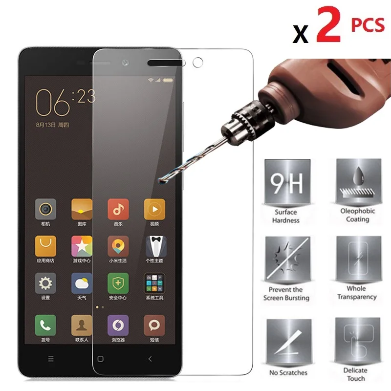 2 шт. протектор экрана из закаленного стекла для Xiaomi Redmi 5 5A 4A 4X4 4Prime 3 3X3 S 2A A1 9H