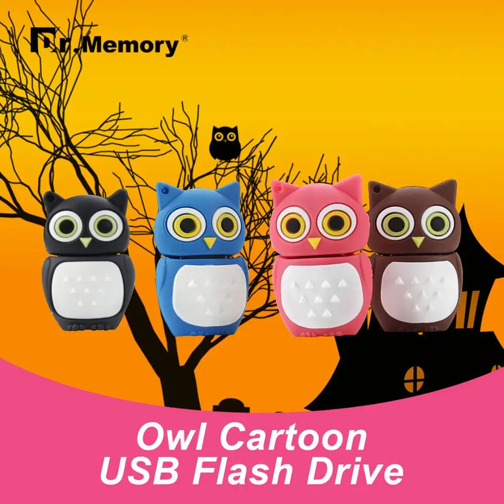 Классные USB флэш накопители с кристаллами Сова мультфильмы персонализированные