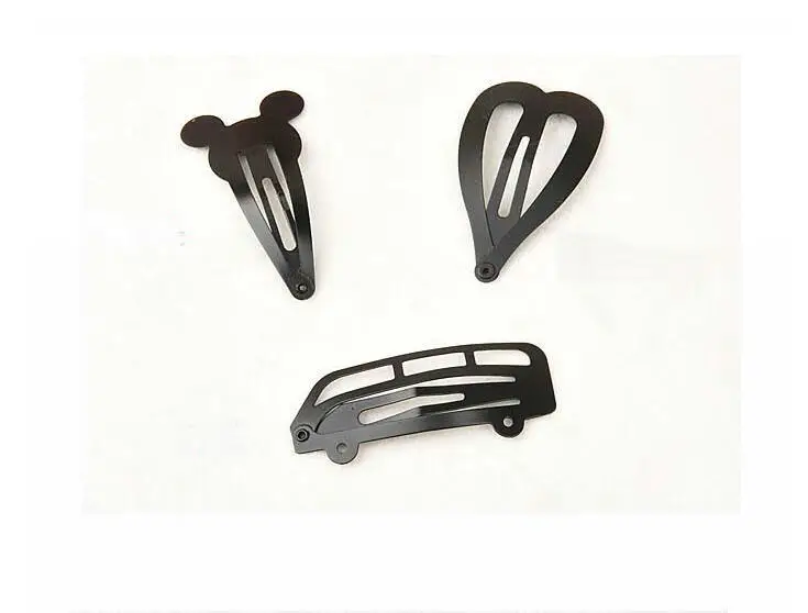 5 шт. новые милые Мультяшные девушка шпилька в форме сердца Микки металла черного