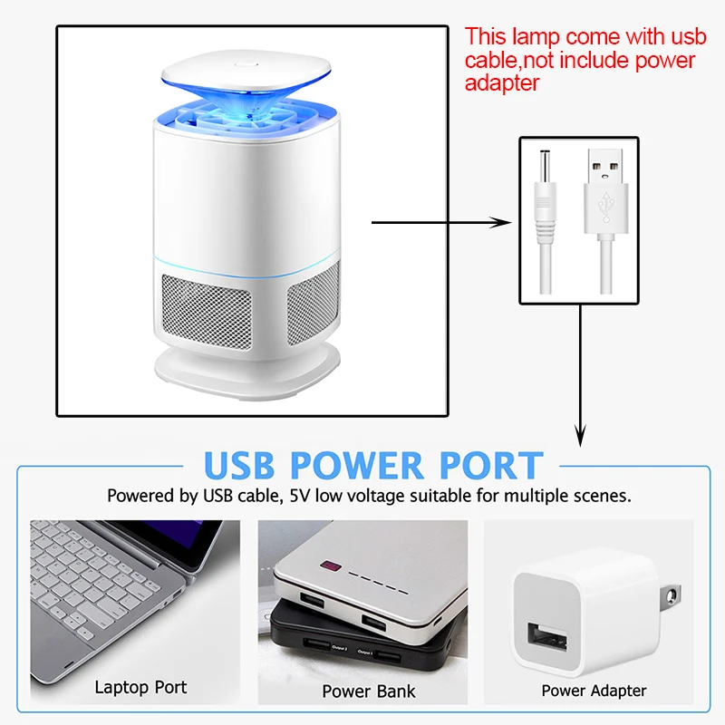 USB лампа от комаров Ловушка убийца насекомых Zapper светодиодный светильник фонарь