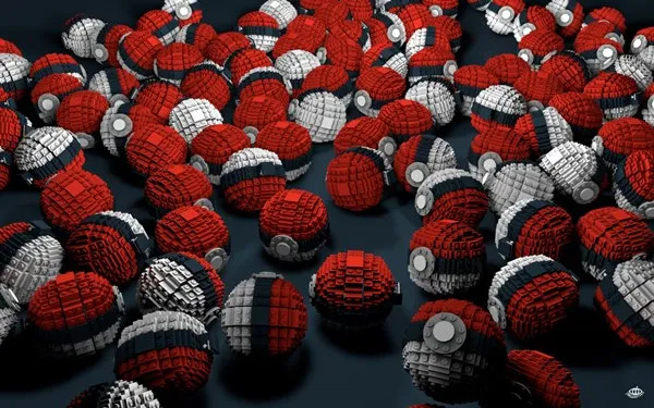 Абстрактный Покемон лего видео игры poke шары voxels 4 размера украшение дома холст
