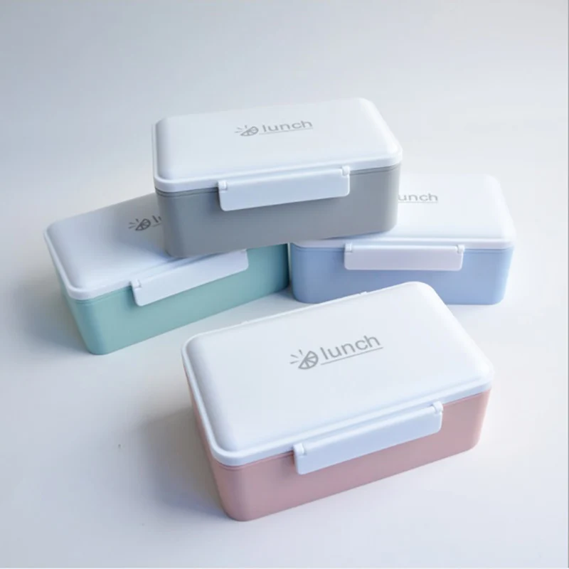 ONEUP Ланч-бокс двухслойный экологичный Bento box портативный контейнер для хранения продуктов с отделениями коробка для еды Microwavable