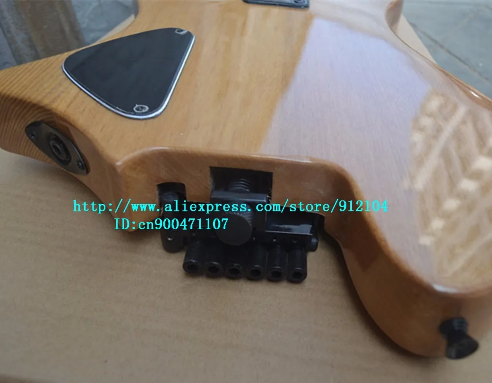 Новый Большой Джон безголовая электрогитара в натуральном с ольховым корпусом