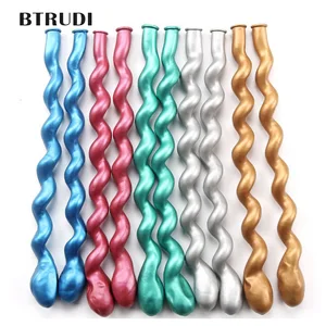BTRUDI 1020 шт., длинный металлический шарик, завитка, шарик из конопли, золотой, красный, смешанный с толстыми шарами сделай сам на день рождения KTV, декоративный воздушный шар