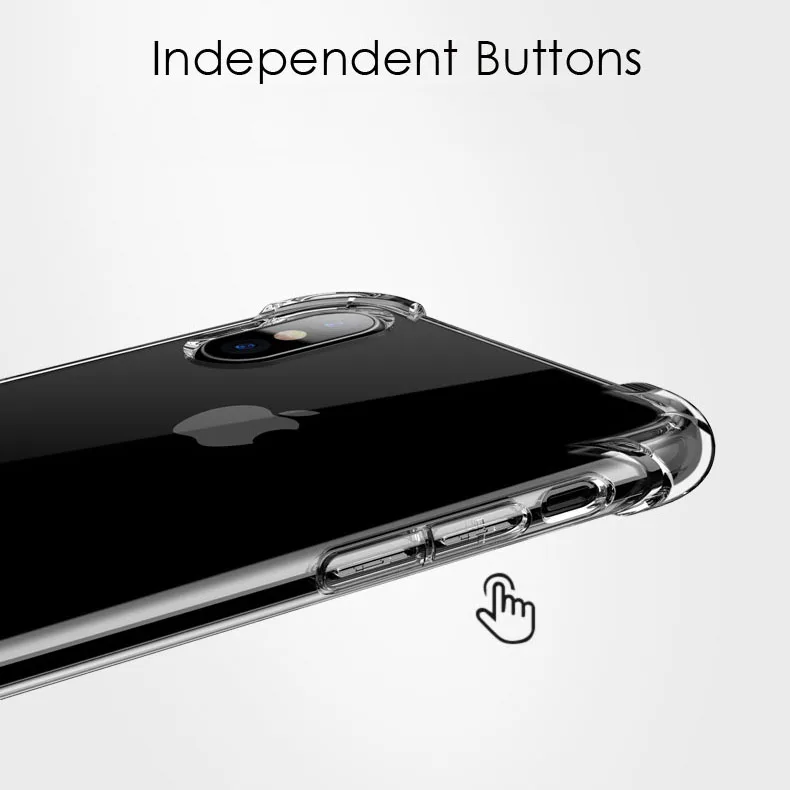 YOEMAEERRAR Anti Knock Shock Proof Trasparent Silicon Case for iPhone 6 6S 7 8 Plus 8Plus X 10 Clear Phone 360 Protective Cover |
