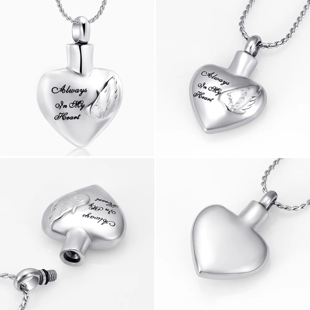 Памятное женское ожерелье Wing Angel In Heart брелок из розового золота для кремации