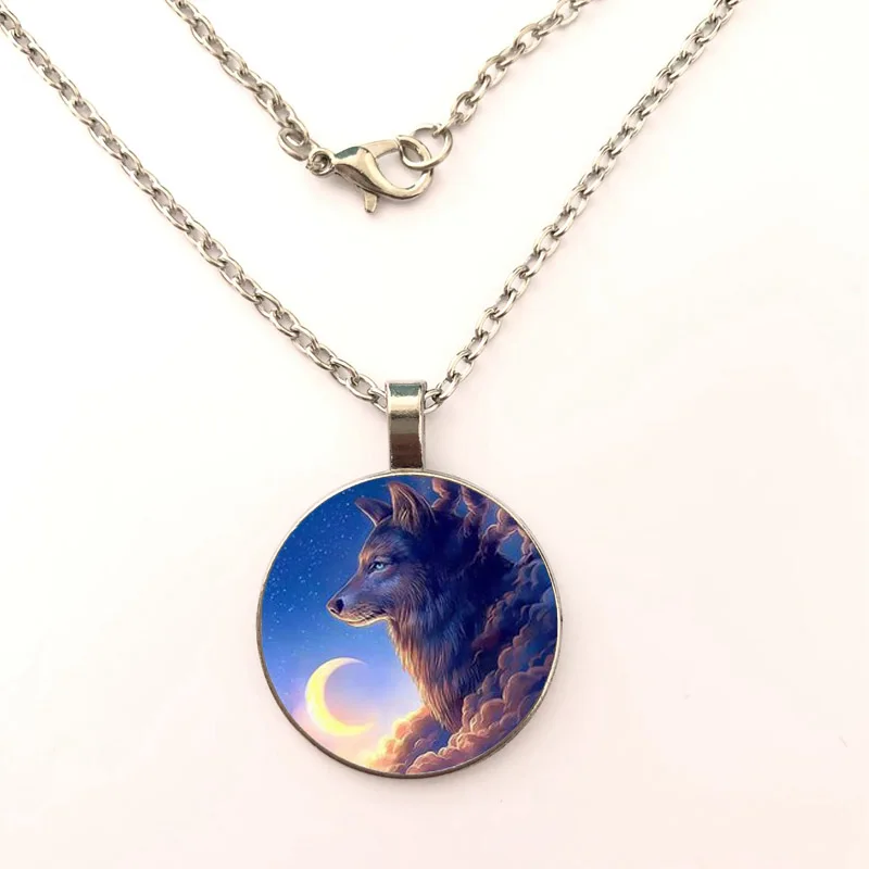 Стеклянное Серебряное колье moon Wolf Женские аксессуары для платья стеклянная