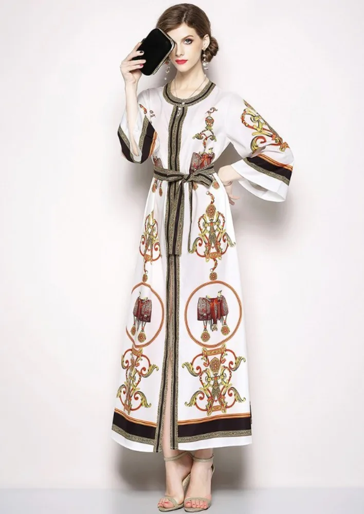 Подиумное платье Vestido De Verano на шнуровке с цветочным рисунком макси для женщин