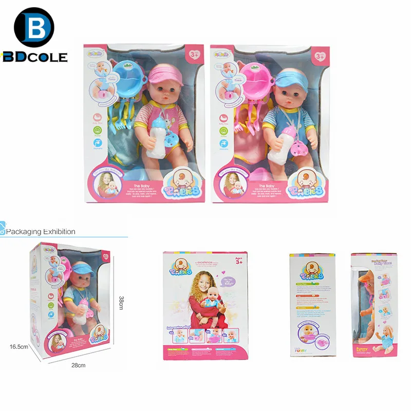 15 дюйм(ов) 38 см Reborn Baby doll ролевые игры игрушка синий и розовый соска посуда детские