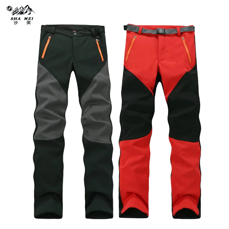 Кемпинг Пеший Туризм Зимние Открытый Спорт Soft Shell Брюки для девочек Теплые