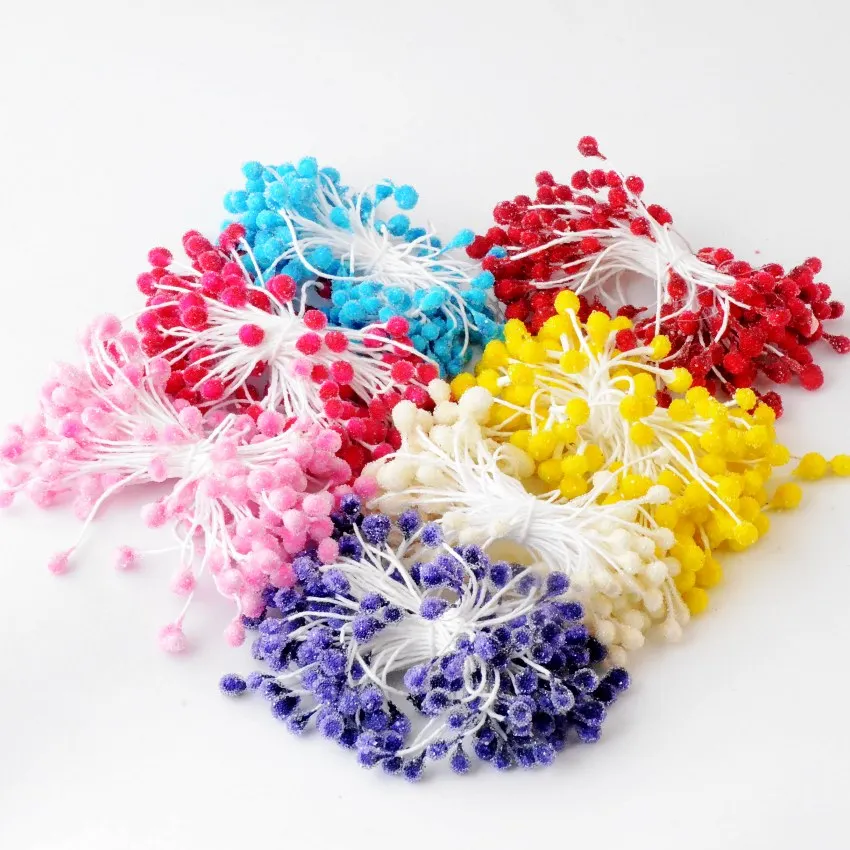 5 мм 400 шт./лот стеклянный разноцветный цветок с тычинками цветочные тычинки для