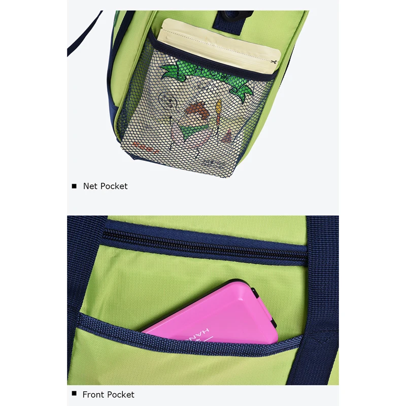 

BONAMIE Shoulder Strap Thermal Insulation Lunch Bags Man Unisex Portable Cooler Bag Picnic Bag Women Waterproof Green Lunch Box