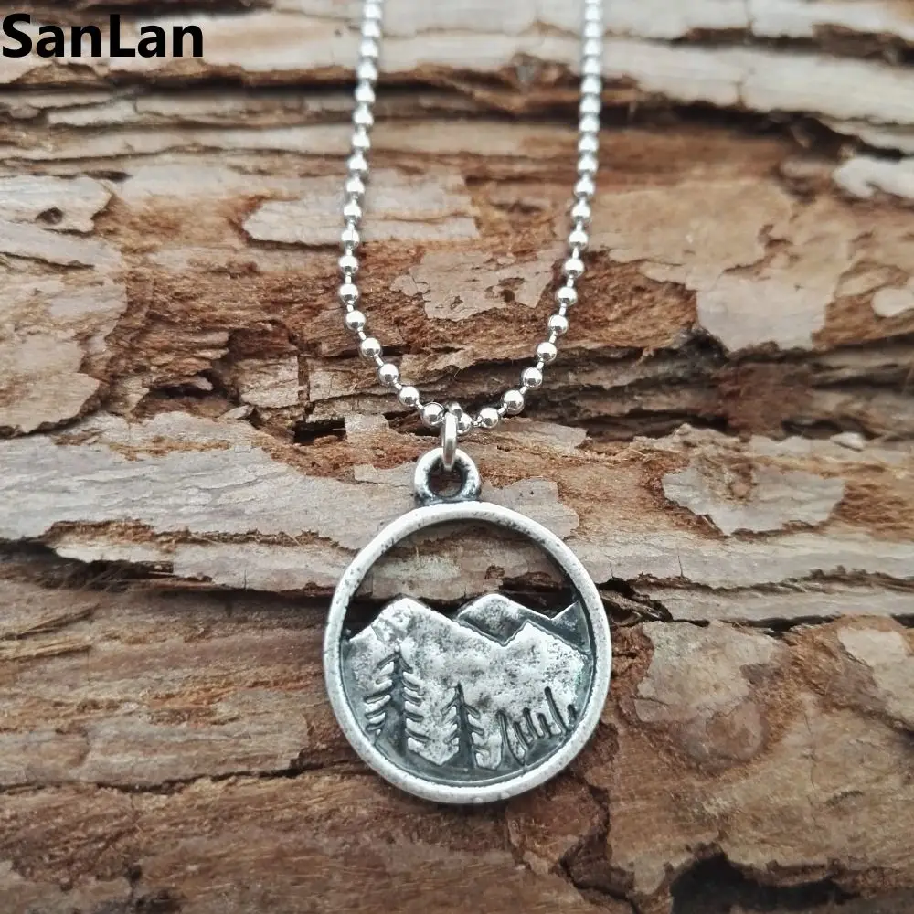Комплект из 1 предмета Горный подвеска с пейзажем природы круг кулон любителей