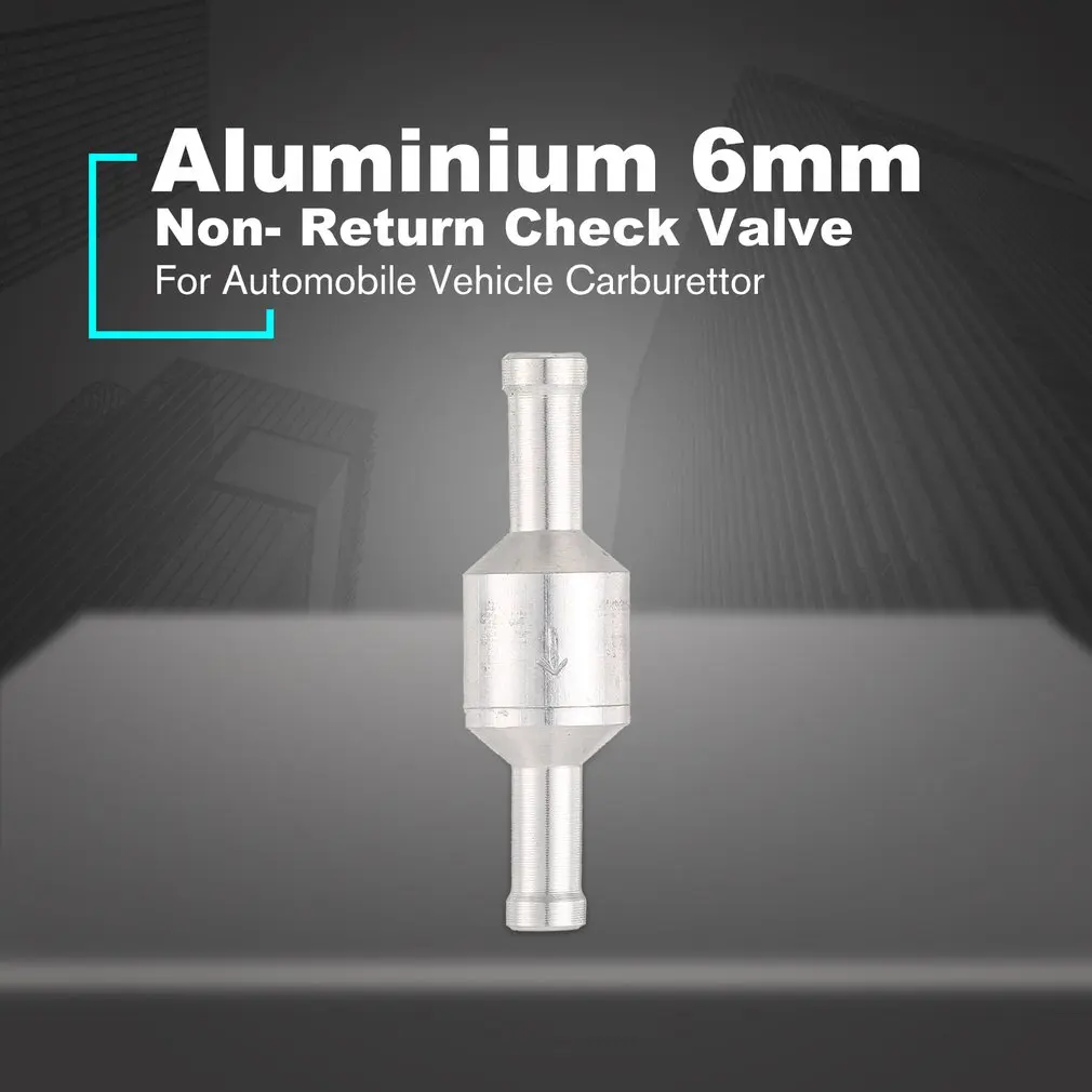 Check Valve Aluminium 6mm Fuel Non- Return Inline Vacuum Hose One Way For Automobile Vehicle Carburettor |
