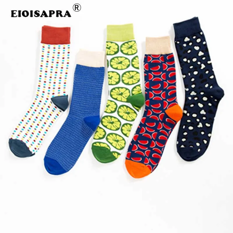 

[EIOISAPRA]Streets Printing Fruit Lemon Watermelon Hip Hop Men Socks Casual Harajuku Cool Happy Socks Chaussette Homme Meias
