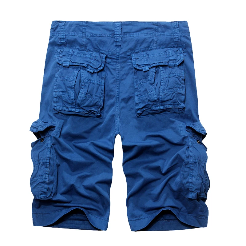 Мужские свободные шорты-карго повседневные хлопковые капри с несколькими