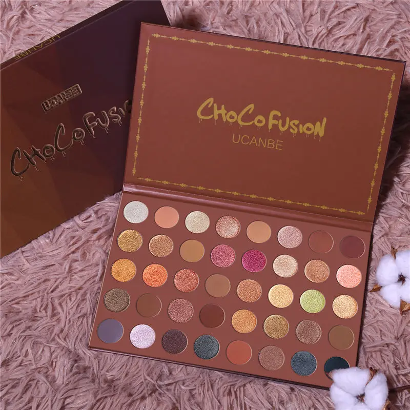 UCANBE палитра для макияжа 40 цветов CHOCO FUSION Shimmer Палитра теней для век земной цвет макияж матовые тени для век ню косметика