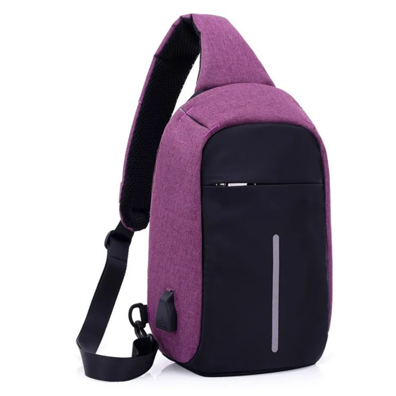 

Hot recreation one shoulder backpack chest bag male nylon waterproof best anti-theft usb charging travel backpack chest package