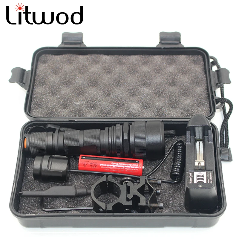 Z30 Litwod светодиодный тактический фонарик CREE 5000Lm зум алюминиевый пульт