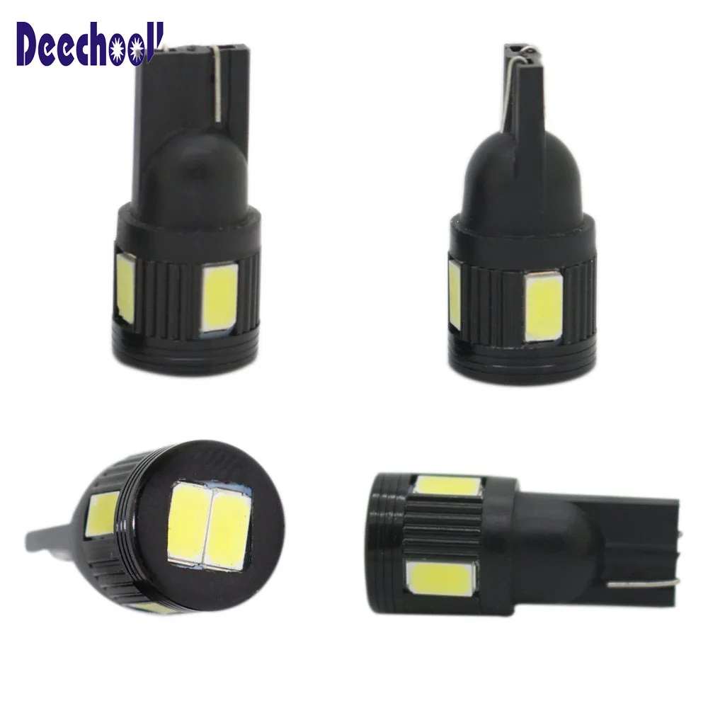 Deechooll 10 шт. W5W T10 Светодиодная лампа 2 88 Вт 5630 6SMD автомобильная для зазора 194 168