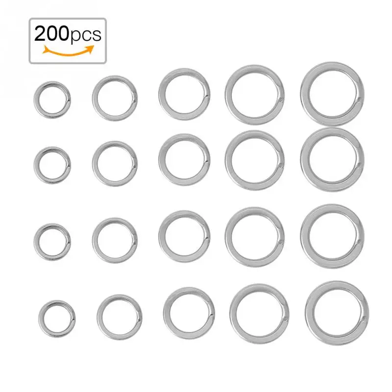 200 шт. Овальный Круглый Рыбалка кольцо Разделение зажим поворотное