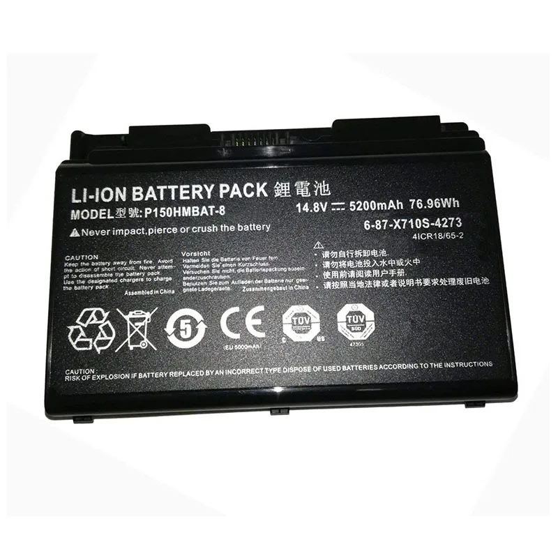 7XINbox 76.96Wh 14 8 V Натуральная P150HMBAT-8 6-87-X710S-4271 Аккумулятор для ноутбука Clevo P170 P170HM