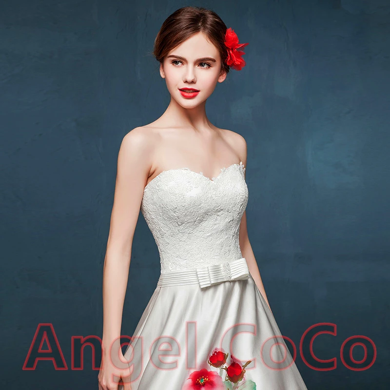 Ручная роспись Великолепный Королевский вечернее платье Женщины Арабский пром