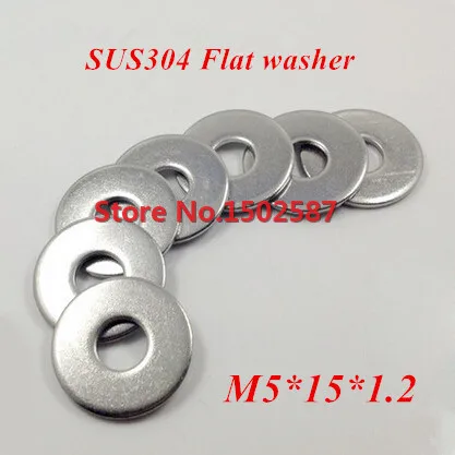 

100 Pieces M5*15*1.2 Thick DIN 9021 Flat Washer A2-70 Stainless Steel SS304