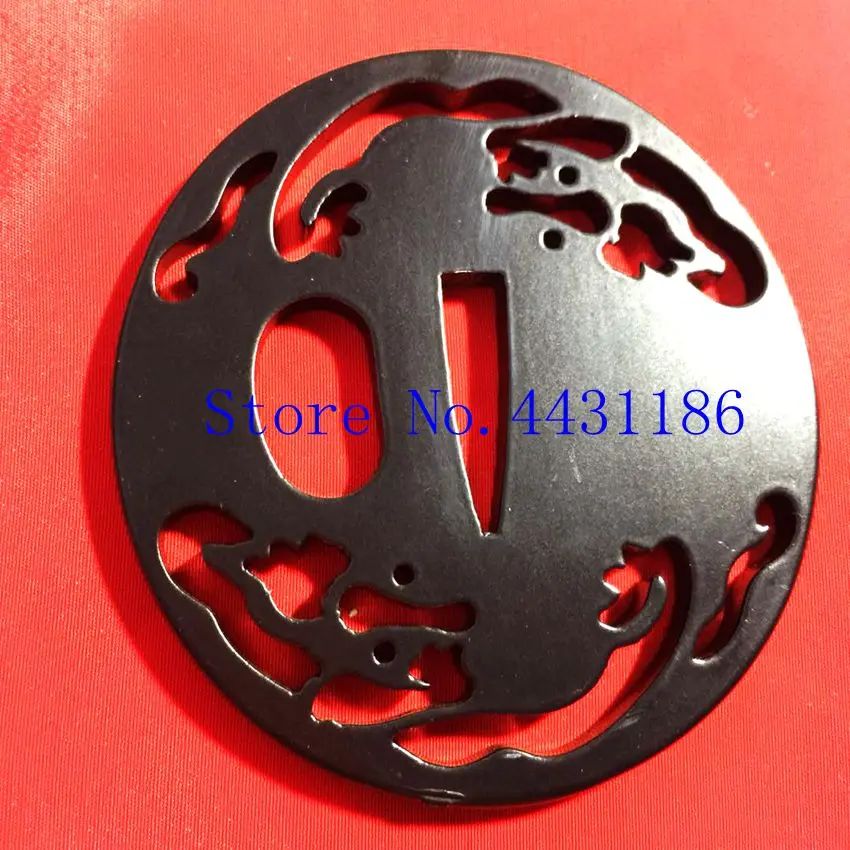 Черная железная рука Tsuba для японского самурайский меч катана Wakizashi фитинг|Мечи| |