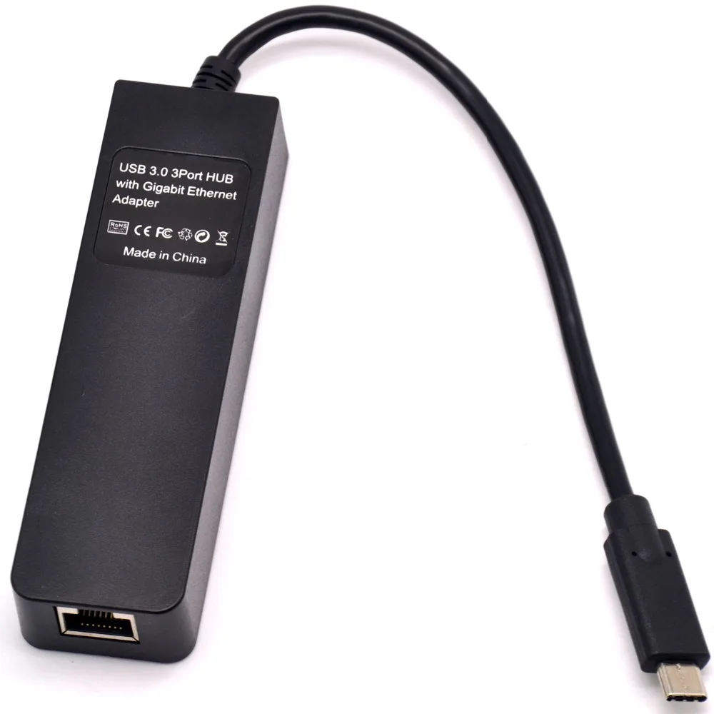 USB 3 1 Тип-C до 3-Порты и разъёмы Hub с адаптер Gigabit Ethernet RJ45 10/100/ 1000 Mbps Realtek RTL8153 USB-C