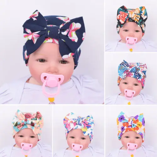 new Cute Newborn Baby Infant Girl hats floral Comfy Bow knot Cap Beanie Hat | Детская одежда и обувь