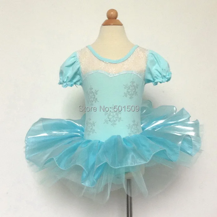 

Free ship girls childrens lace rhinestone ballet leotard princess tutu dress fairy tale blue dress