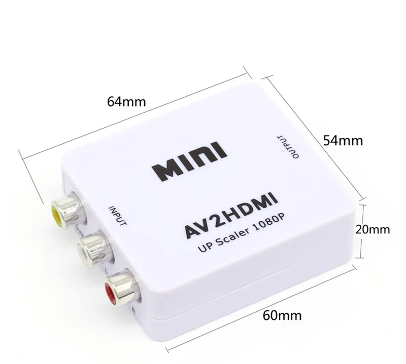 Мини AV в HDMI видео конвертер коробка AV2HDMI RCA CVBS адаптер для HD ТВ PS3 PS4 PC DVD Xbox проектор