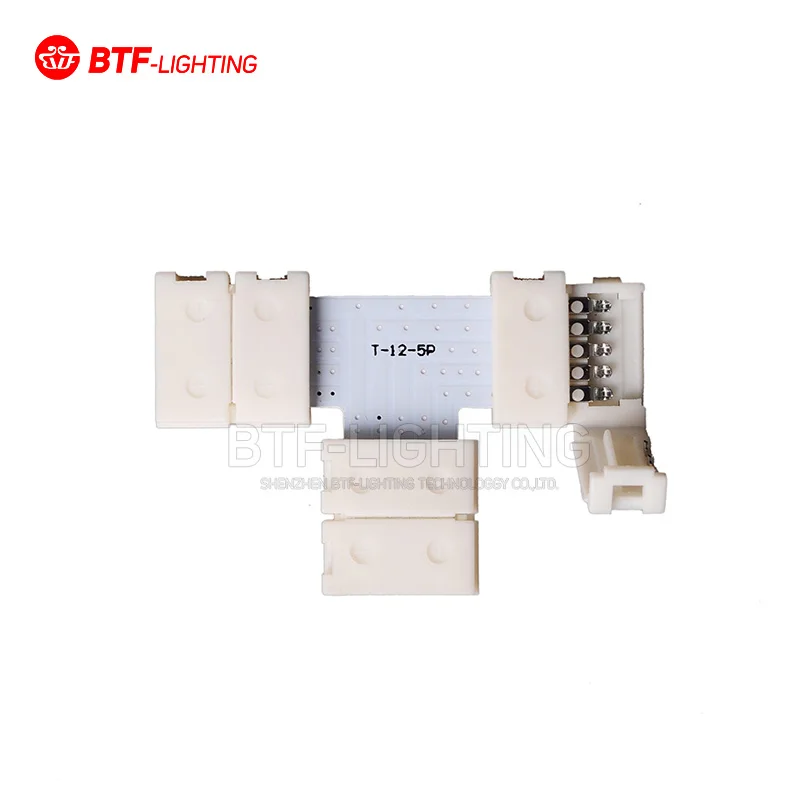 12mm T shape 10 шт.~ 50 шт. 5PIN 12 мм ширина угол T/L/X форма пайки разъем для 5050 RGBWW rgbw светодиодные ленты без пайки - Испускаемый цвет: 12mm T shape