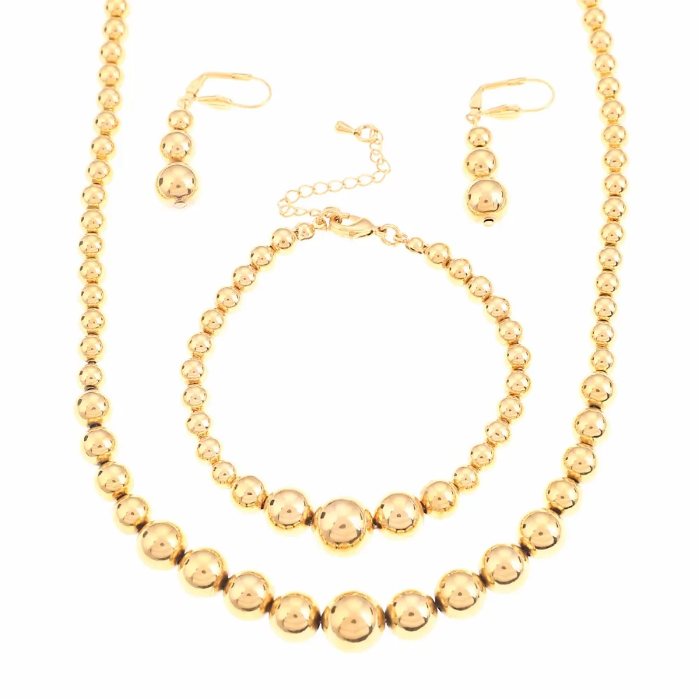 

Комплект из колье и серёг, с бусинами