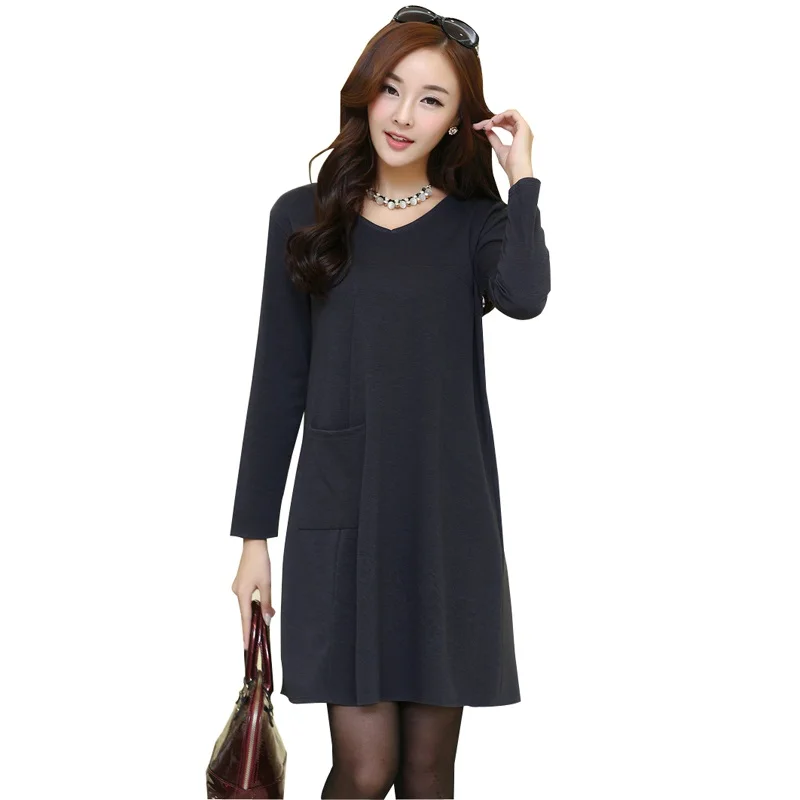 Женское Повседневное платье NYFS однотонное винтажное с длинным рукавом и принтом