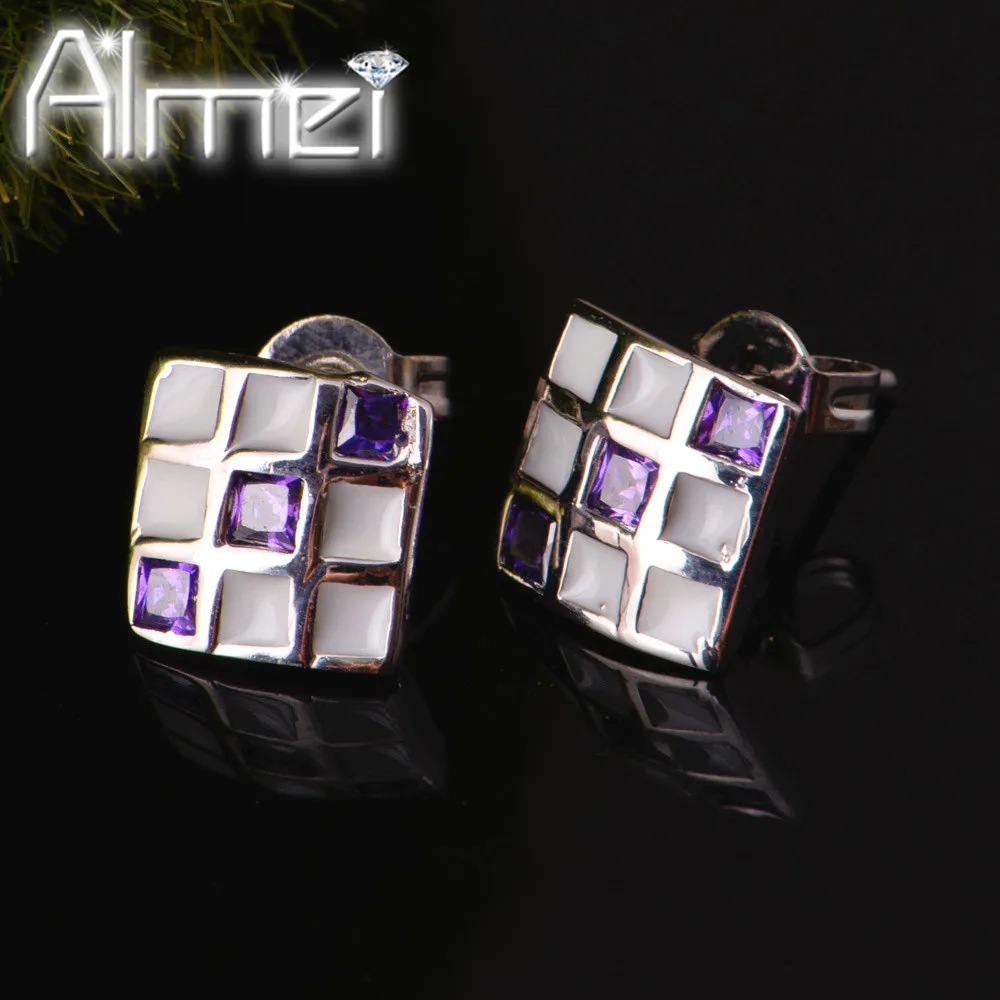 Almei 15%Off Affordable Lovely Korean Elegant Colorful Earrigs for Women Mother's Day Gift Made With Cubic Zirconia Earring R508 |