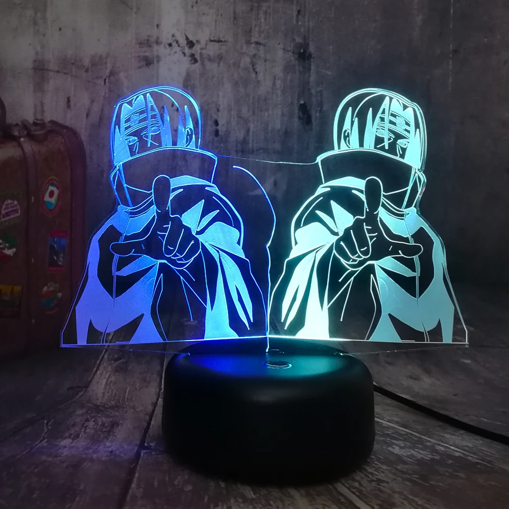 Аниме смешанные двойной Цвета у героя мультфильма Саскэ Утиха 3D светодиодный