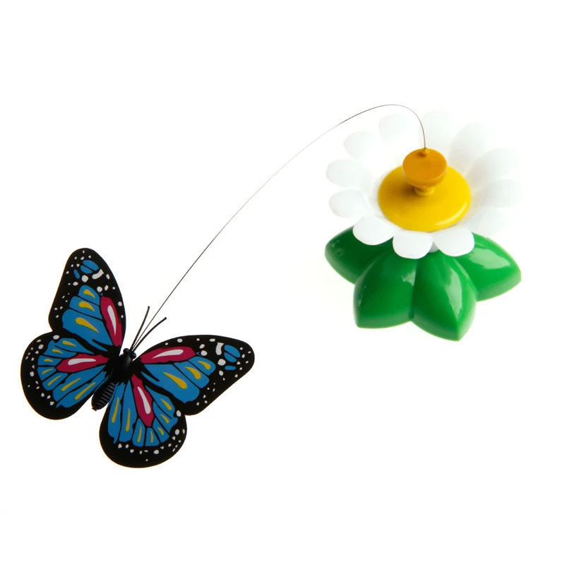 1 шт. электрическая вращающаяся бабочка удочка для кошки забавные игрушки кошек