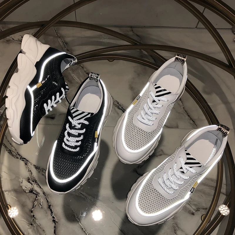 Royal Belle Mesh Platform Sneakers Shoes Female 2019 Casual Sport Hollow Breathable Dad Light Fashion Espadrilles Women | Обувь