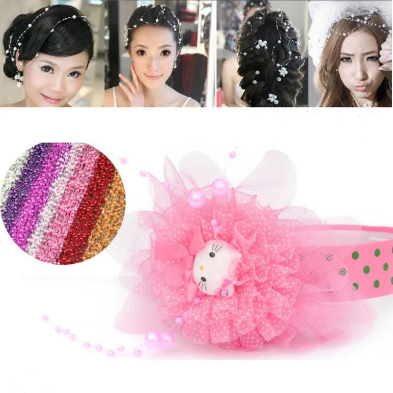 

5 M/set Wedding Decoration Beads Fishing Line Artificial Pearls Beads Chain Garland Flowers for Wedding Bridal Dress Decoration