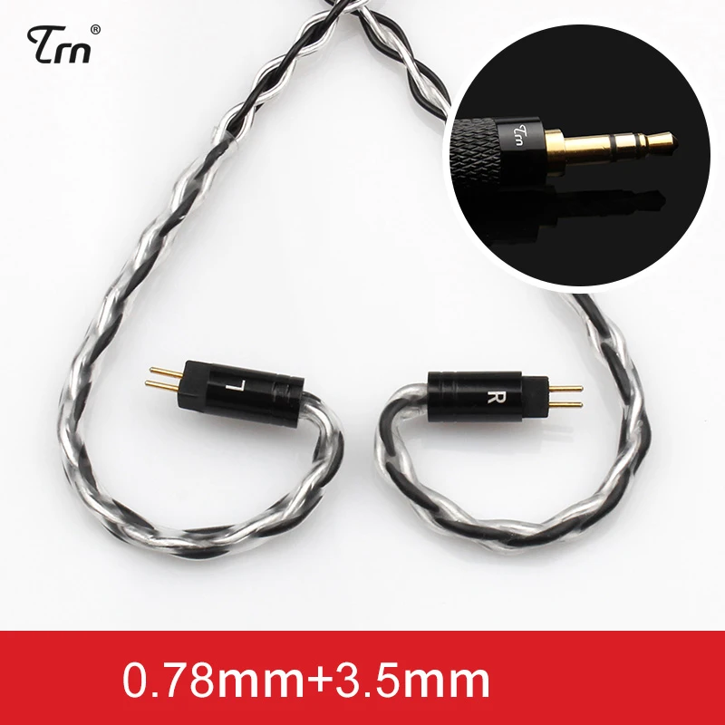 black 3.5mm 0.78mm Новейший TRN Медный Серебряный смешанный обновленный кабель 2,5/3,5 мм сбалансированный кабель с MMCX 2-контактный разъем для KZ ZST ZS10 v90 v80 SE846 ZSX - Цвет: black 3.5mm 0.78mm
