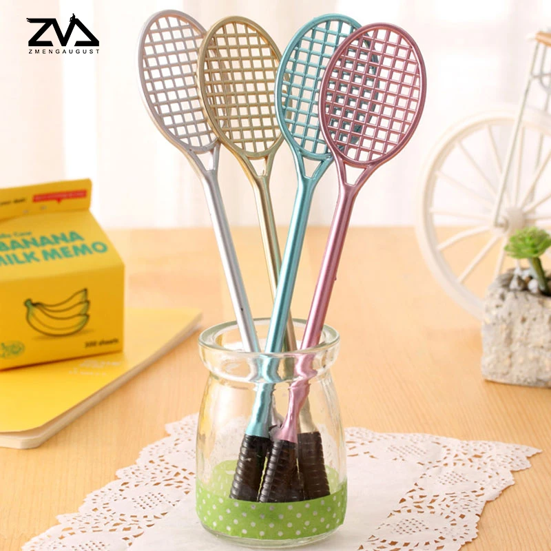 

4 pcs/ lot Creative badminton racket neutral pen creative cartoon stationery kawaii school Office supplies Papelaria Canetas
