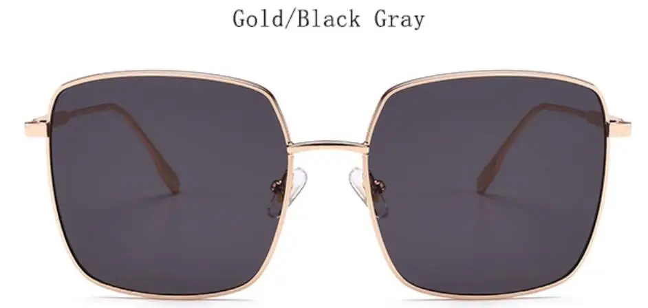 gold black gray Металлические зеркальные Квадратные Солнцезащитные очки итальянские брендовые солнцезащитные очки Винтажные Солнцезащитные очки женские негабаритные Квадратные Солнцезащитные очки золотистые черные солнцезащитные очки мужские - Цвет линз: gold black gray