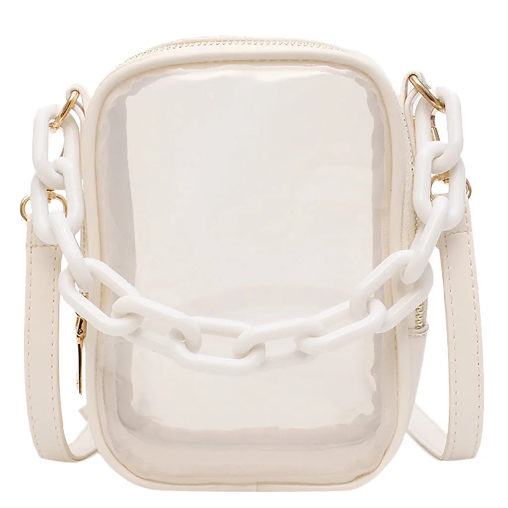 Прозрачная сумка мессенджер из ПВХ на цепочке # H20|Сумки с ручками| |