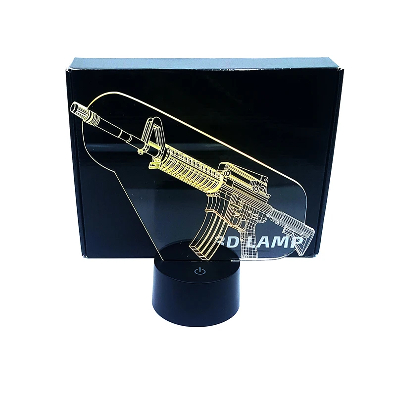 3D Светодиодная лампа с мультяшным пистолетом дизайн ночные светильники Декор