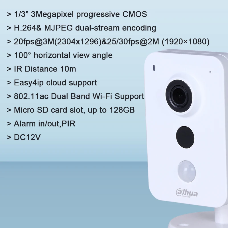 Оригинал Dahua IPC-K35S сети Wi-Fi PT Камера с 3 мегапикселя Прогрессивная CMOS ИК расстоянии