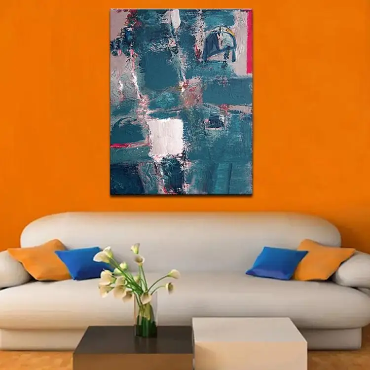 Современные Простые цветные настенные картины ручной работы без рамки акриловые