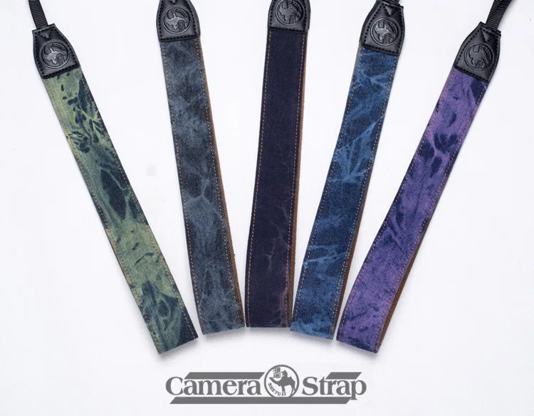 

NEW way tie-dyed denim SLR camera strap single micro camera strap lanyard accessories SLR with Good Quality