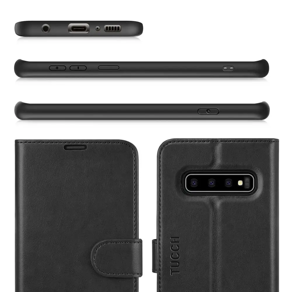 TUCCH бумажник чехол для Galaxy S10 плюс, из искусственной кожи с защитой от RFID, для карт с отделениями для карт и подставкой Тетрадь флип-чехол-книжка для Galaxy S10P